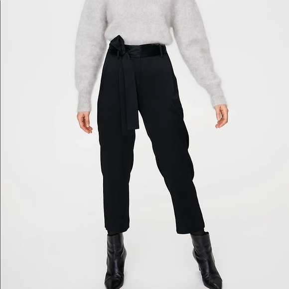 Wilfred Tie-Front Pant - size 4, black. - Picture 3 of 6